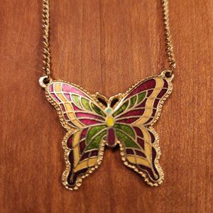 Vintage Sarah Coventry Butterfly Necklace